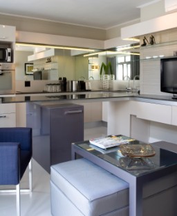 The open plan Kitchen and Lounge